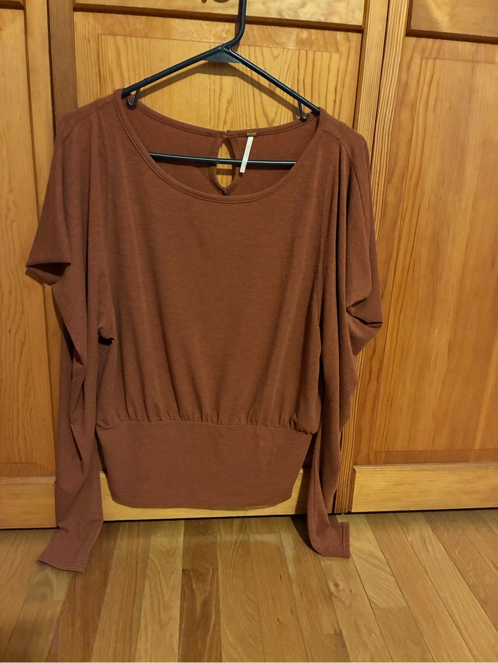 Free People Moxie Draped Long Sleeve Top - Rust Terracotta. Size small. NWOT!!